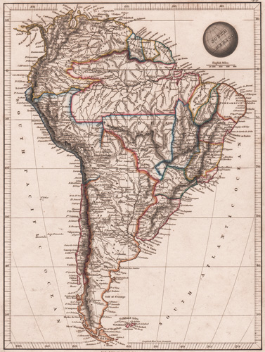 south america antique map 1825